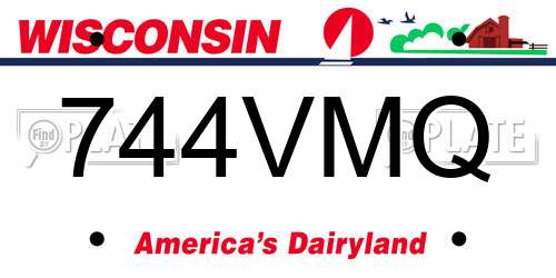744VMQ Wisconsin License Plate
