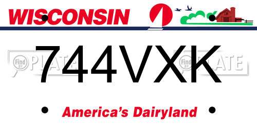 744VXK Wisconsin License Plate