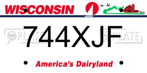 744XJF Wisconsin License Plate