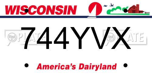 744YVX Wisconsin License Plate