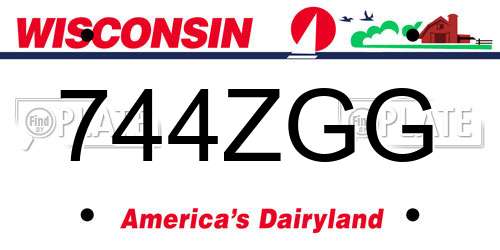 744ZGG Wisconsin License Plate
