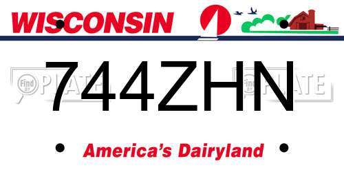 744ZHN Wisconsin License Plate