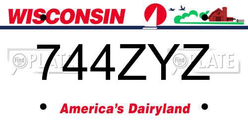 744ZYZ Wisconsin License Plate