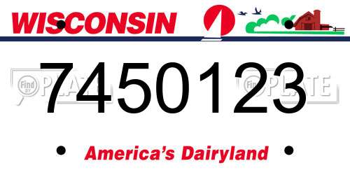 7450123 Wisconsin License Plate