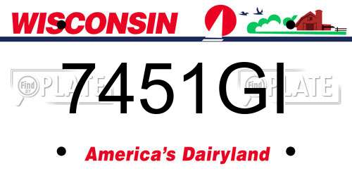 7451GI Wisconsin License Plate