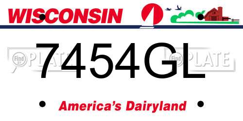 7454GL Wisconsin License Plate