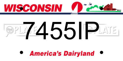 7455IP Wisconsin License Plate