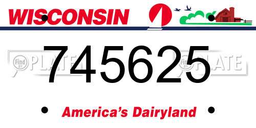 745625 Wisconsin License Plate