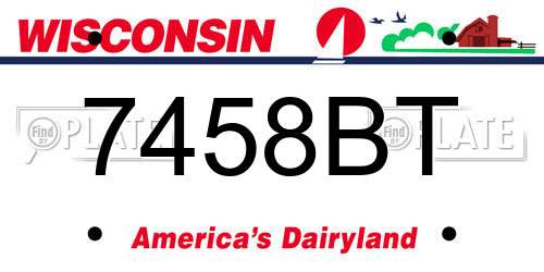 7458BT Wisconsin License Plate