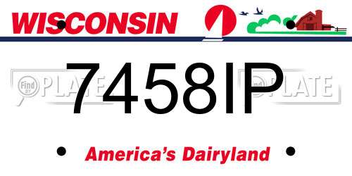 7458IP Wisconsin License Plate