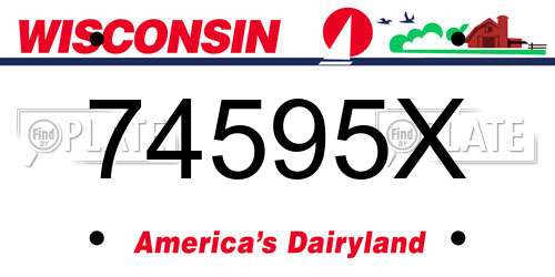 74595X Wisconsin License Plate