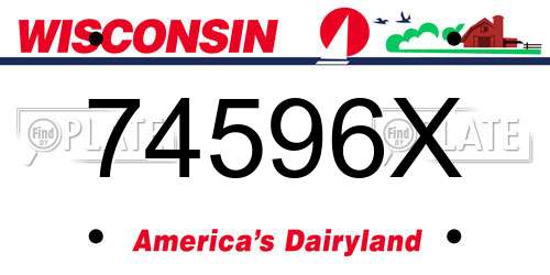 74596X Wisconsin License Plate