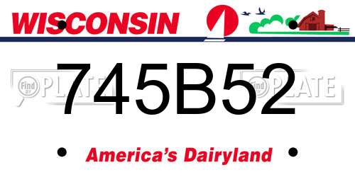 745B52 Wisconsin License Plate