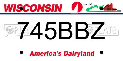 745BBZ Wisconsin License Plate