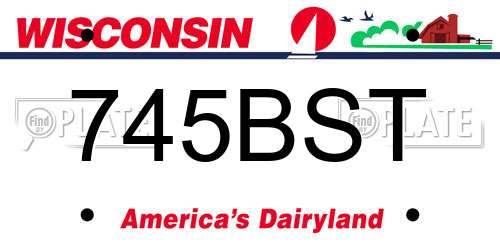 745BST Wisconsin License Plate