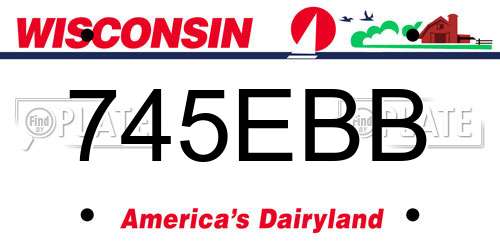 745EBB Wisconsin License Plate