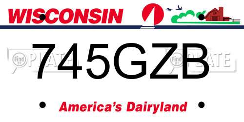 745GZB Wisconsin License Plate