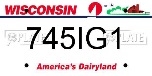 745IG1 Wisconsin License Plate