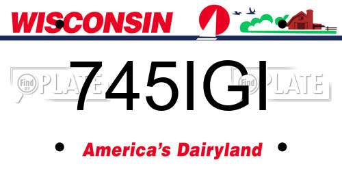 745IGI Wisconsin License Plate