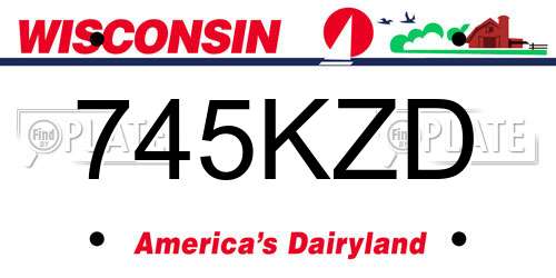 745KZD Wisconsin License Plate