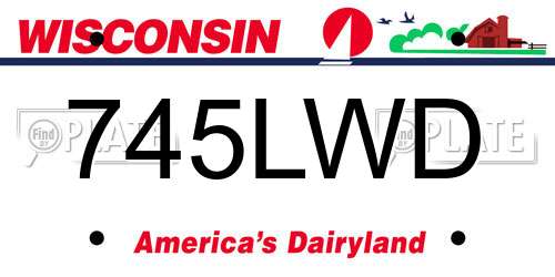 745LWD Wisconsin License Plate