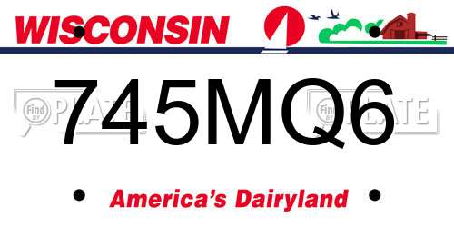 745MQ6 Wisconsin License Plate