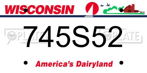 745S52 Wisconsin License Plate