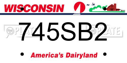 745SB2 Wisconsin License Plate