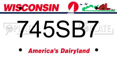 745SB7 Wisconsin License Plate