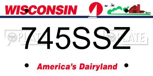 745SSZ Wisconsin License Plate