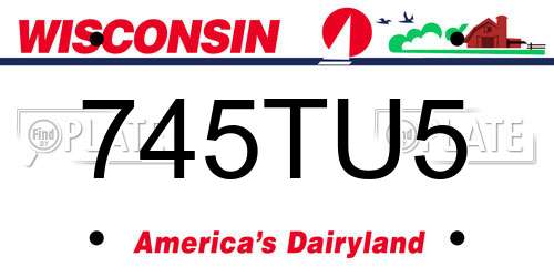 745TU5 Wisconsin License Plate
