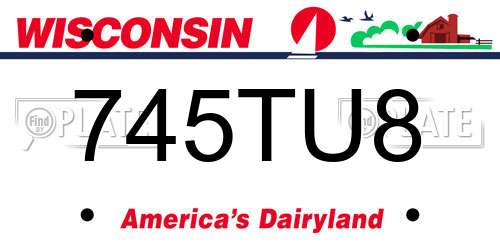 745TU8 Wisconsin License Plate