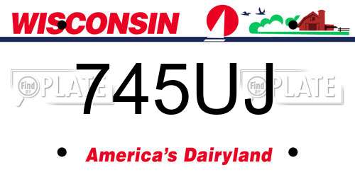 745UJ Wisconsin License Plate