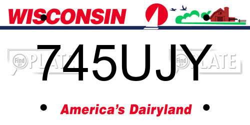 745UJY Wisconsin License Plate