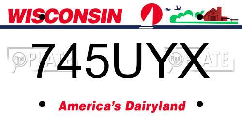 745UYX Wisconsin License Plate