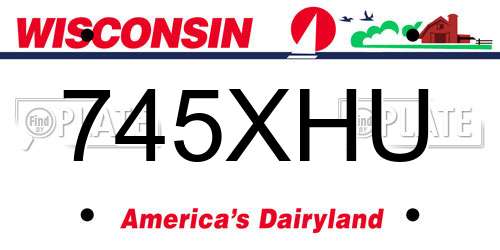 745XHU Wisconsin License Plate