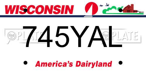 745YAL Wisconsin License Plate