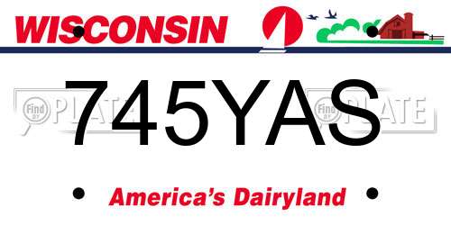745YAS Wisconsin License Plate