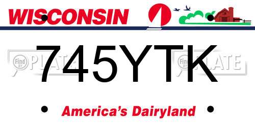 745YTK Wisconsin License Plate