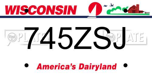 745ZSJ Wisconsin License Plate