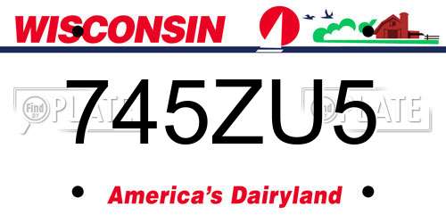 745ZU5 Wisconsin License Plate