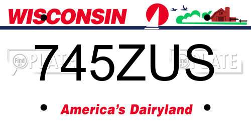 745ZUS Wisconsin License Plate