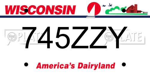 745ZZY Wisconsin License Plate