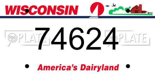 74624 Wisconsin License Plate