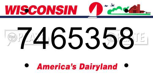 7465358 Wisconsin License Plate