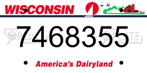 7468355 Wisconsin License Plate
