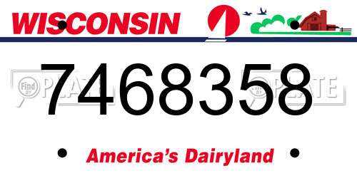 7468358 Wisconsin License Plate
