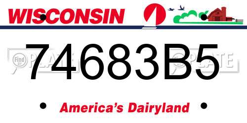 74683B5 Wisconsin License Plate