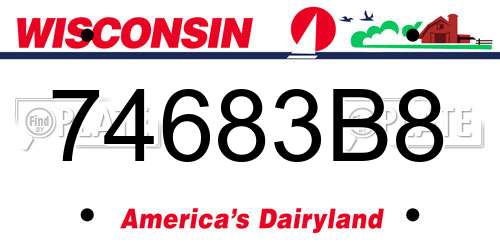 74683B8 Wisconsin License Plate