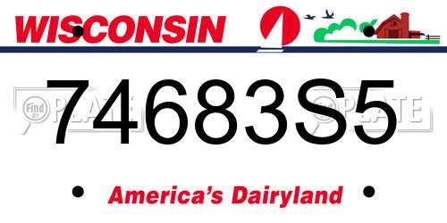 74683S5 Wisconsin License Plate